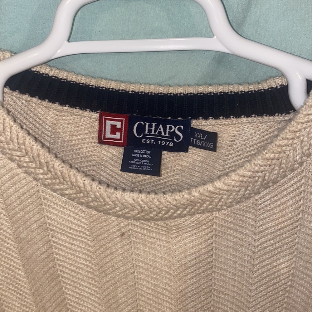 Nice Patterned Cream Colored Sweater - image 3